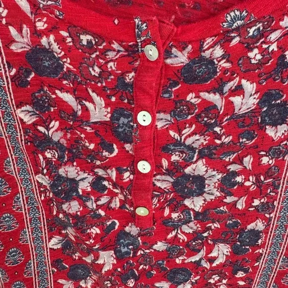 Lucky Brand Red Patterned Women's Blouse - Picture 3 of 5